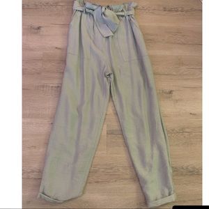 Cropped paperbag waist pants